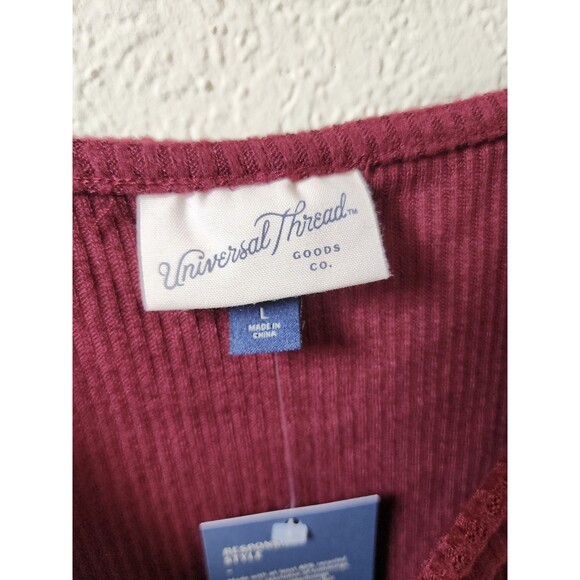 ​NWT Universal Thread Womens Size L Maroon Ribbed Knit Midi Dress Sleeveless - Picture 3 of 5